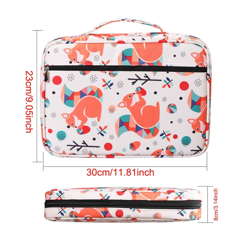 BOMKEE Coloring Pencil Case 220 Slots Pencils/Gel Pens Organizer Waterproof Travel Case Zipper Carrying Portable Pencil Markers Pen Holder Bag for Painter Writers (Squirrel) - Image 3